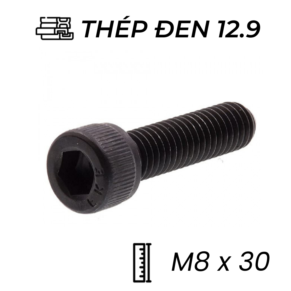 Lục Giác Chìm Đầu Trụ Thép Đen 12.9 DIN912 M8x30