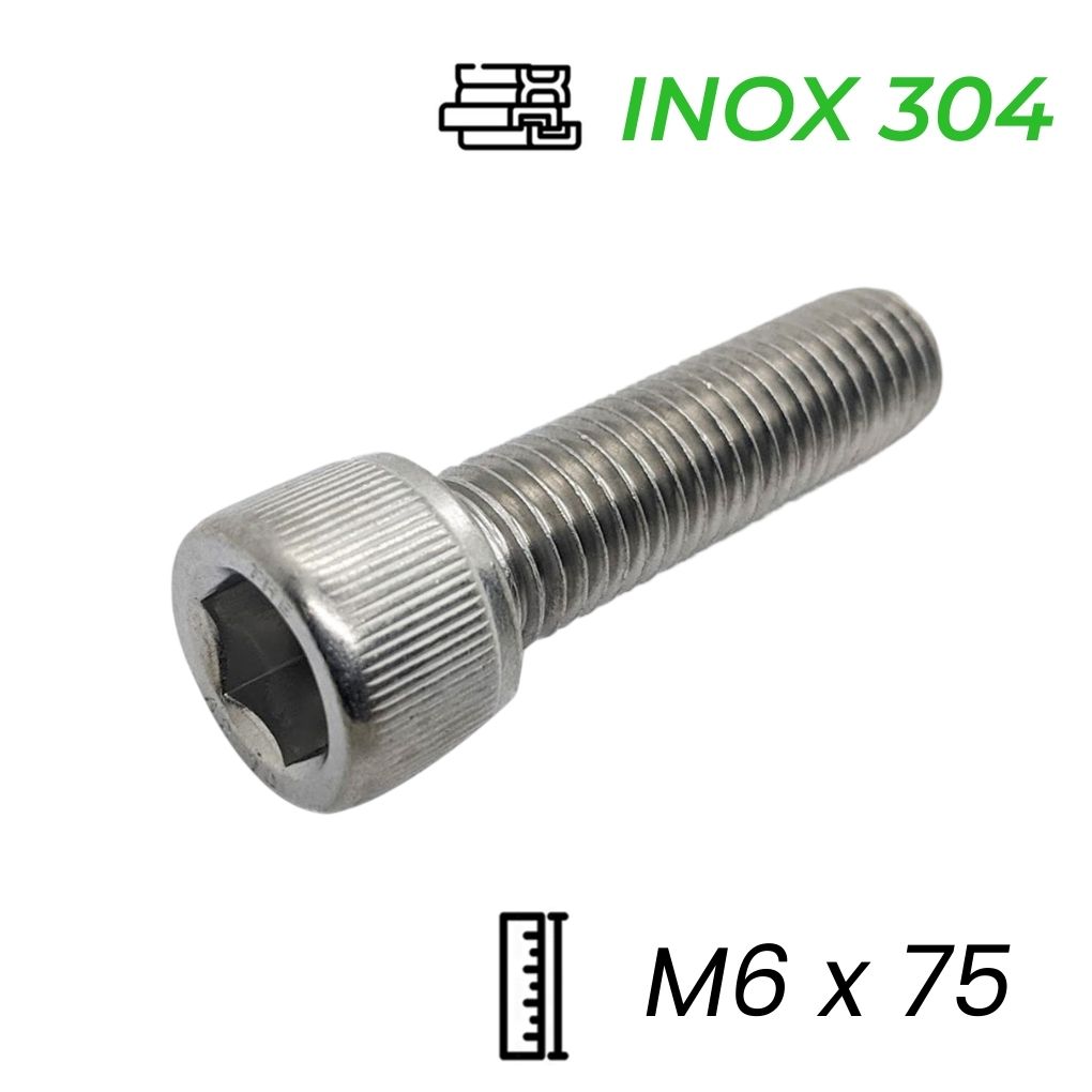 Lục Giác Chìm Đầu Trụ Inox 304 DIN912 M6x75
