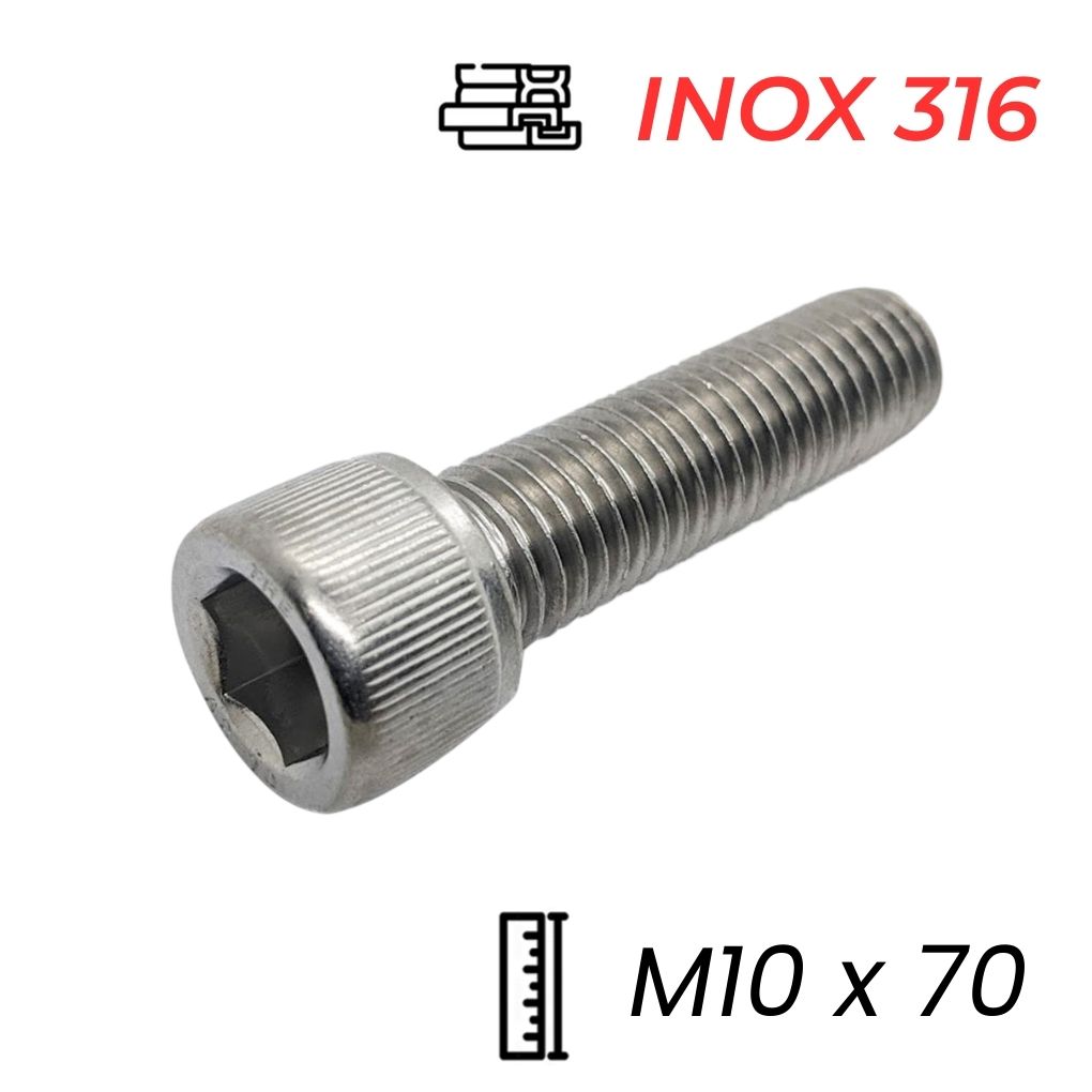 Lục Giác Chìm Đầu Trụ Inox 316 DIN912 M10x70