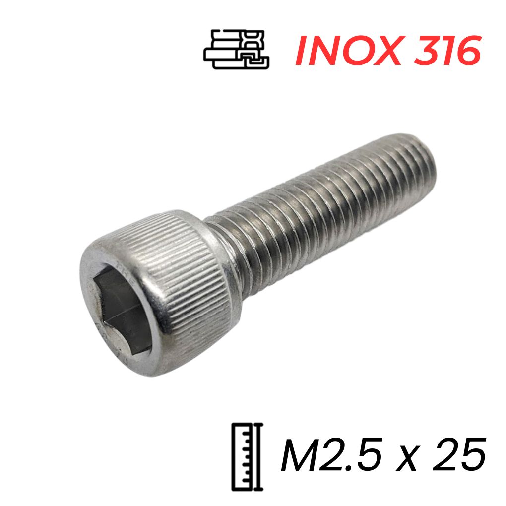 Lục Giác Chìm Đầu Trụ Inox 316 DIN912 M2.5x25