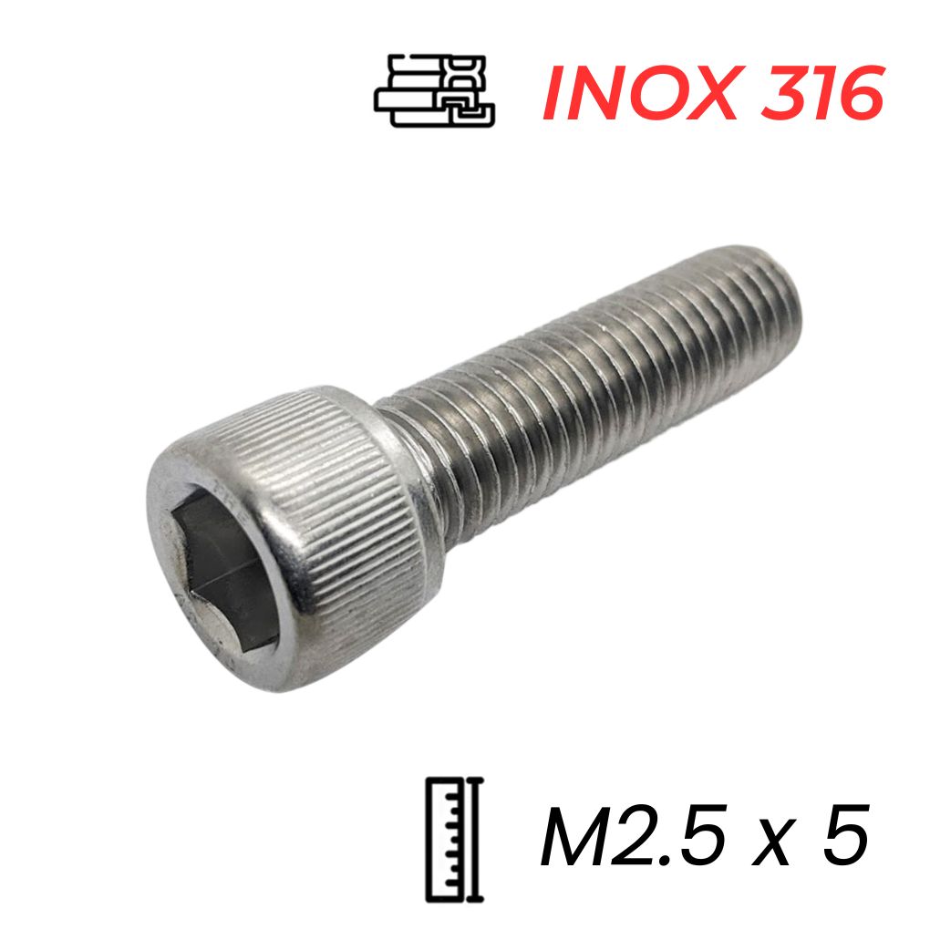 Lục Giác Chìm Đầu Trụ Inox 316 DIN912 M2.5x5