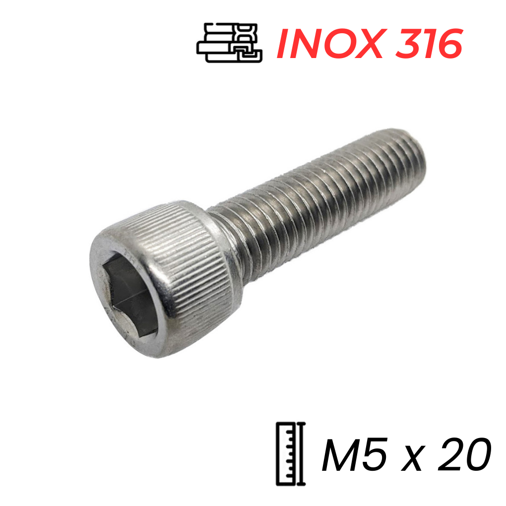 Lục Giác Chìm Đầu Trụ Inox 316 DIN912 M5x20