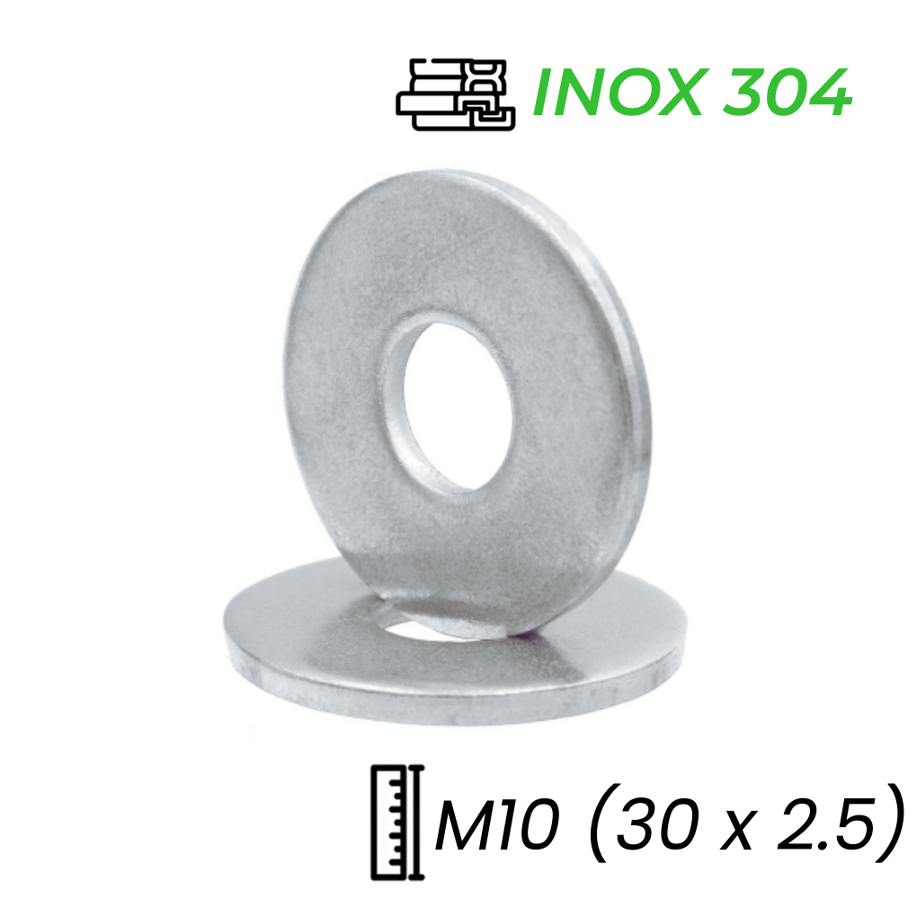 Lông Đền Phẳng Inox 304 DIN9021 M10 (30x2.5)