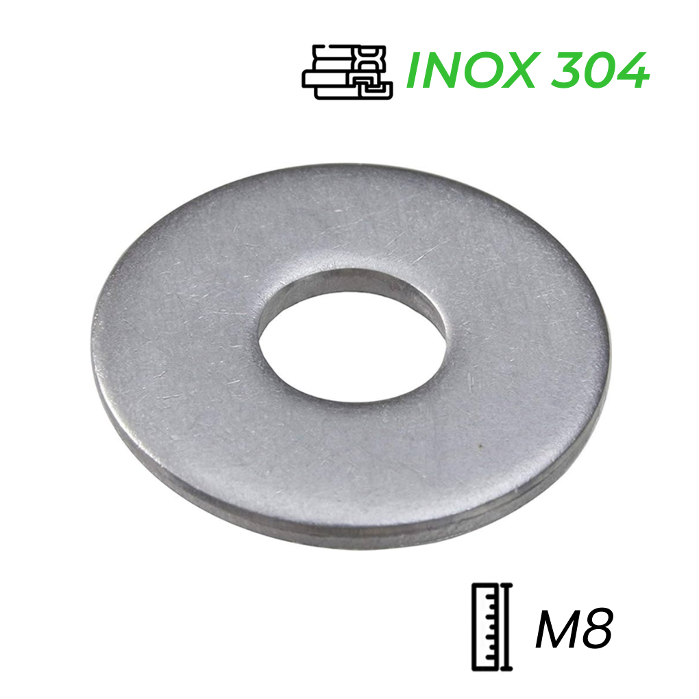 Lông Đền Phẳng Inox 304 DIN9021 M8