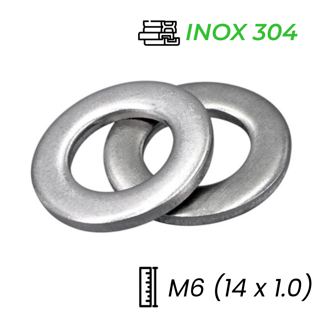 Lông Đền Phẳng Inox 304 M6 (14x1.0)