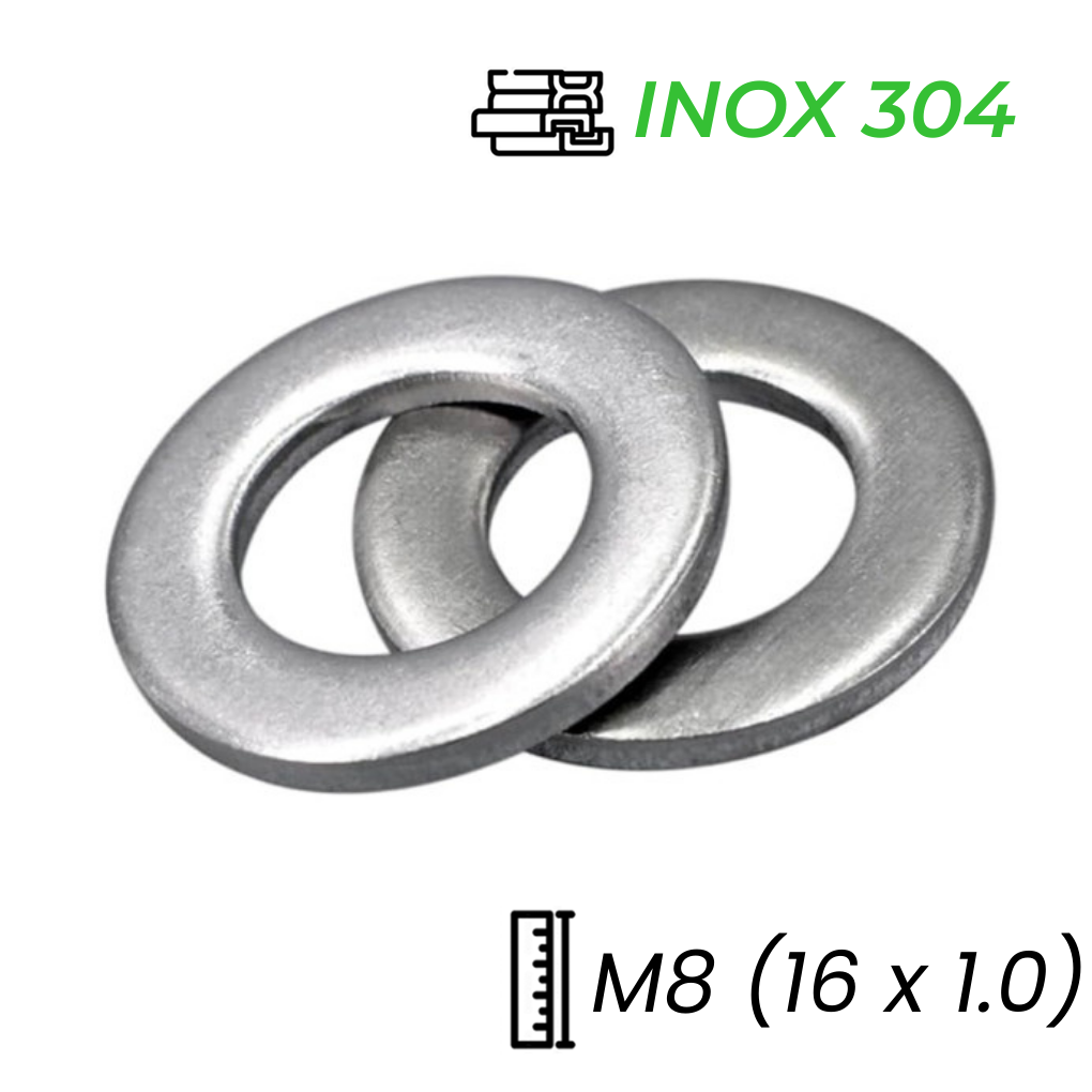 Lông Đền Phẳng Inox 304 M8 (16x1.0)