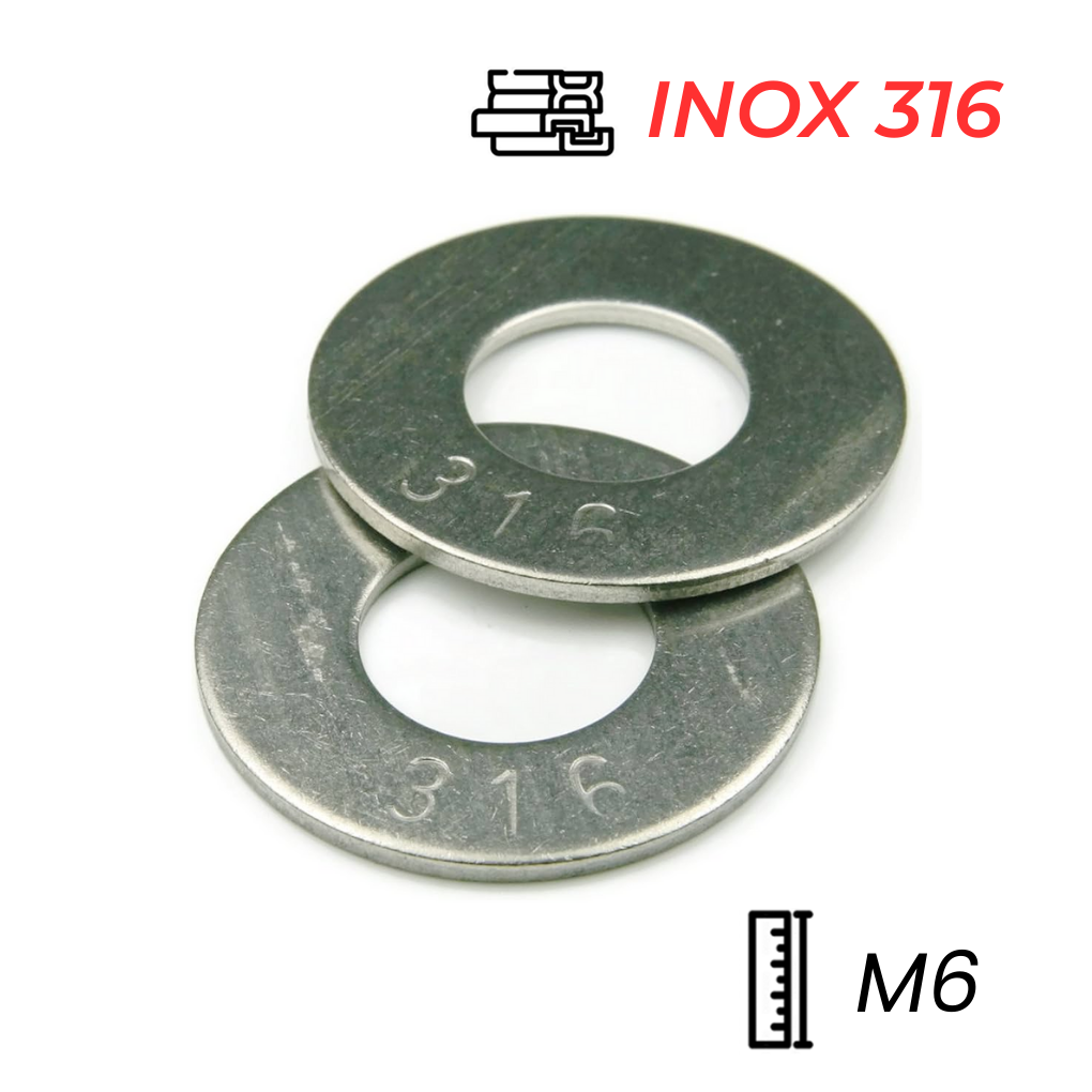 Lông Đền Phẳng Inox 316 DIN125 M6