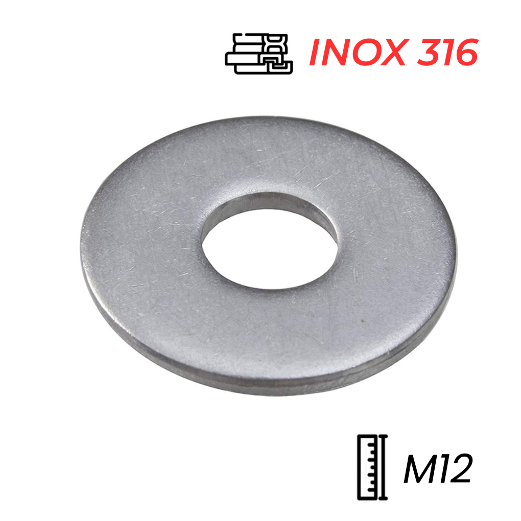 Lông Đền Phẳng Inox 316 DIN9021 M12