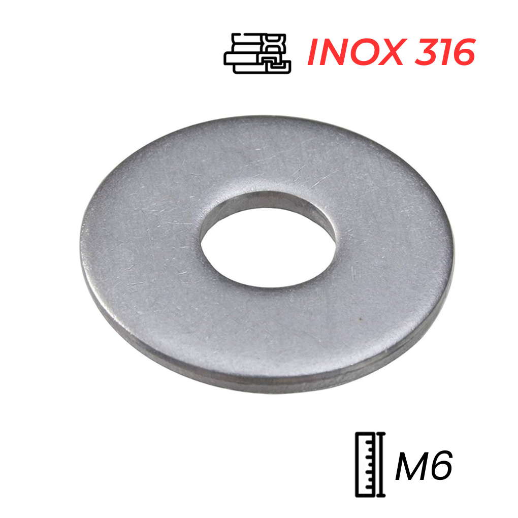 Lông Đền Phẳng Inox 316 DIN9021 M6