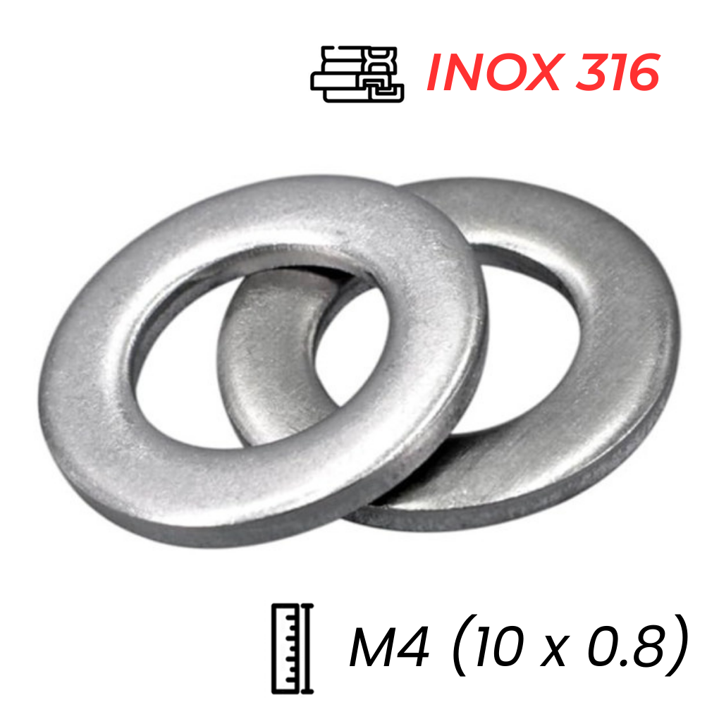 Lông Đền Phẳng Inox 316 JIS M4 (10x0.8)