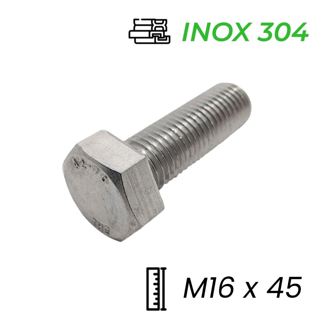 Bulong Inox 304 M16x45 DIN933 | Chống Ăn Mòn Tốt, Giá Cạnh Tranh