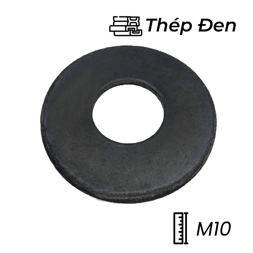 Lông Đền Phẳng Thép Đen DIN125 M10