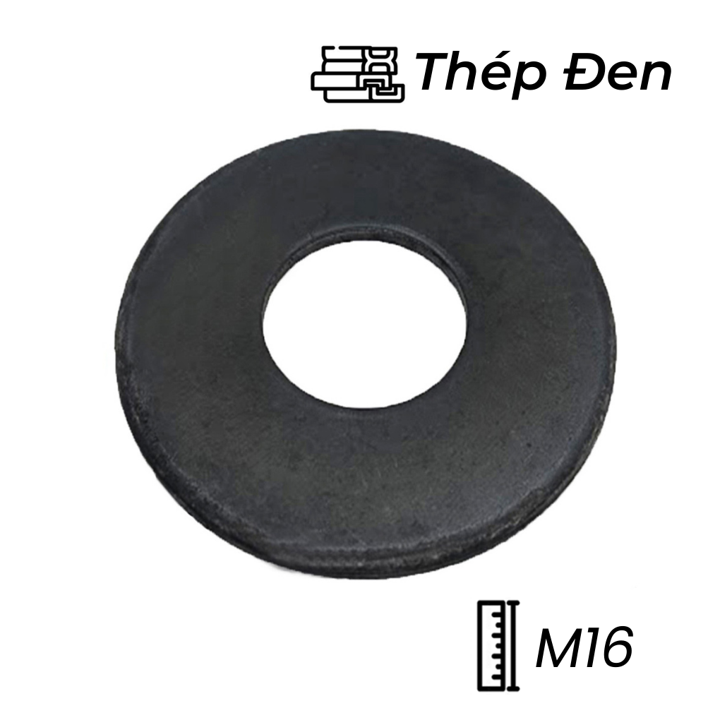 Lông Đền Phẳng Thép Đen DIN125 M16