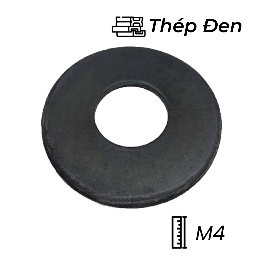 Lông Đền Phẳng Thép Đen DIN125 M4