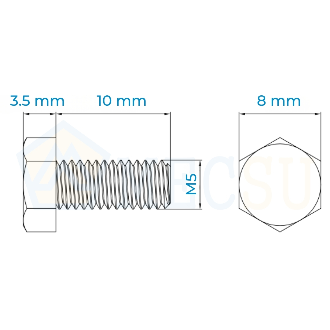 Alternative view of Bu Lông Inox 304 M5x10 DIN933 | Chất Lượng Đảm Bảo, Giá Ưu Đãi