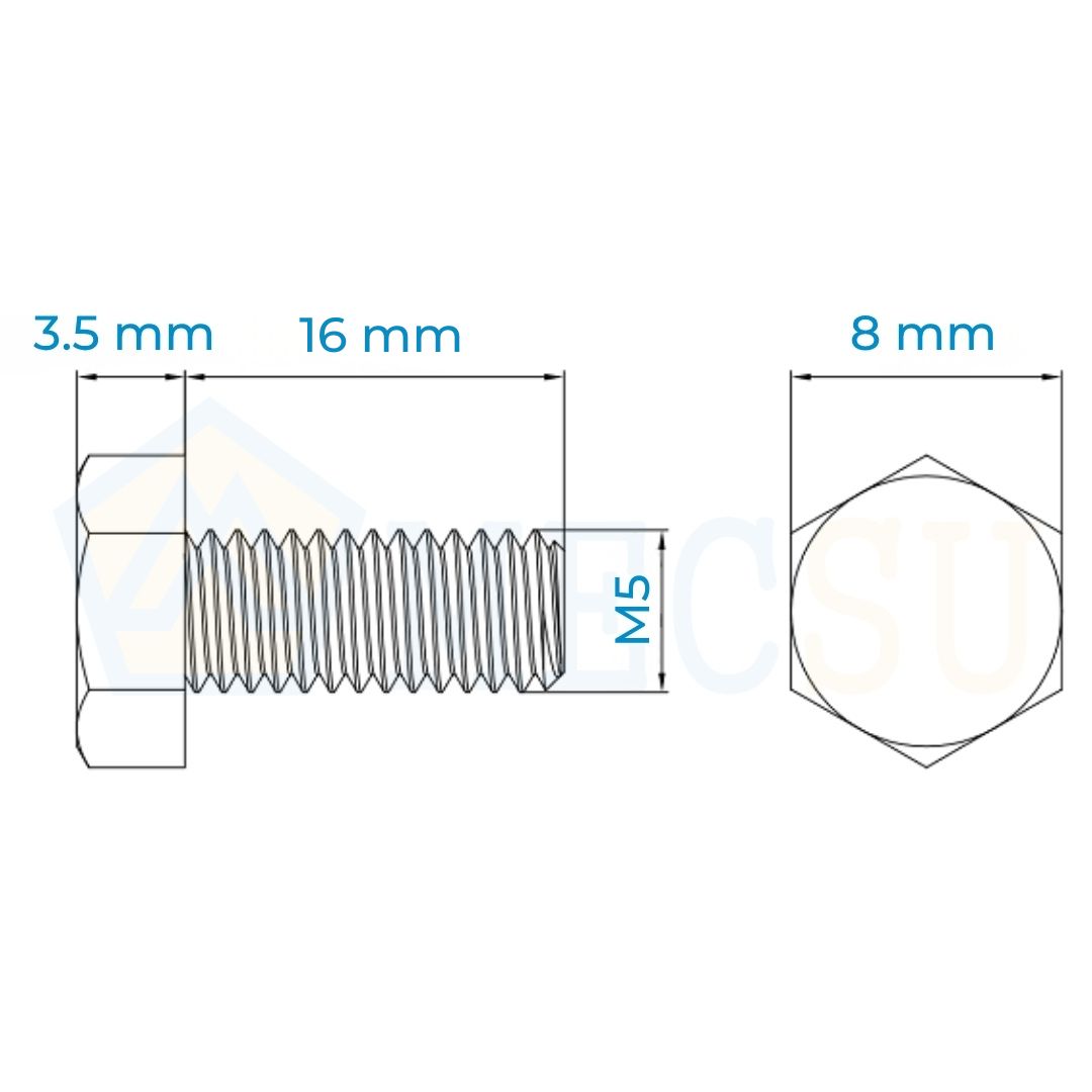 Alternative view of Bu Lông Inox 304 M5x16 DIN933 | Chất Lượng Vượt Trội, Giá Rẻ