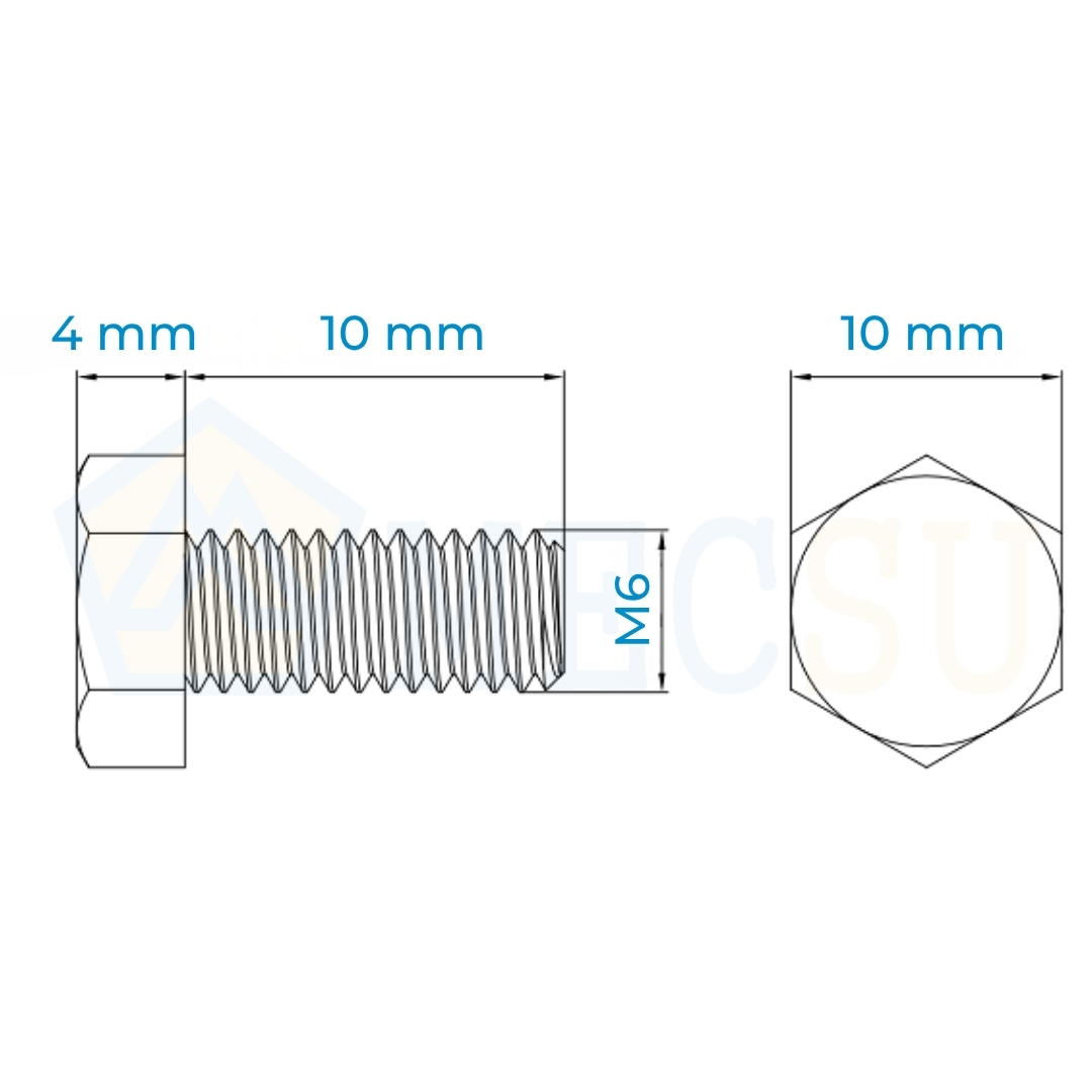 Alternative view of Bu Lông Inox 304 M6x10 DIN933 | Chất Lượng Đức, Giá Việt Nam
