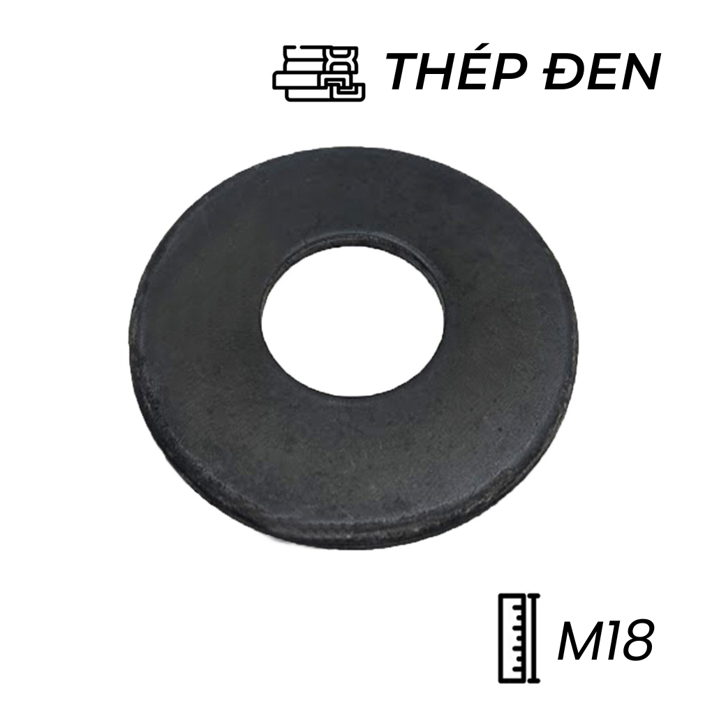Lông Đền Phẳng Thép Đen DIN125 M18