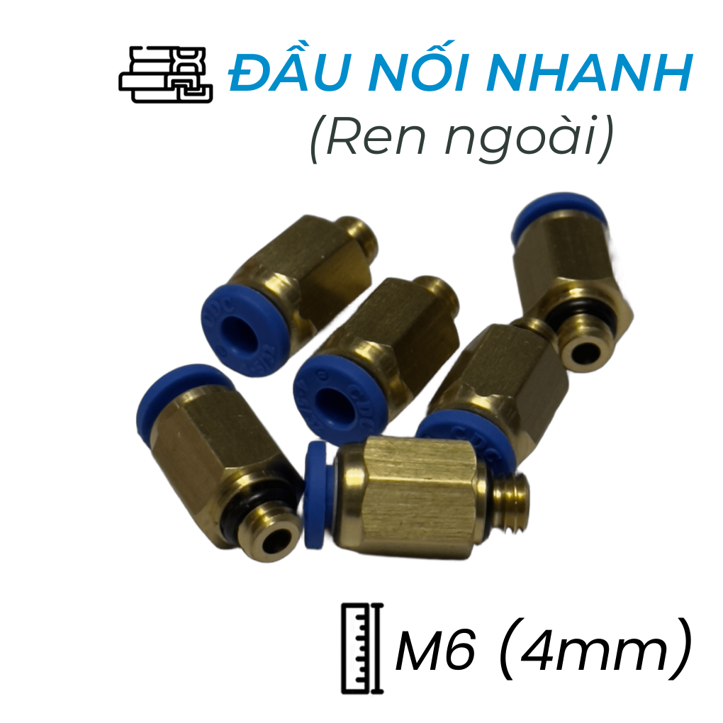 Đầu Nối Nhanh Phi 4 Ren M6 CDC MPC 04M6 Giá Rẻ