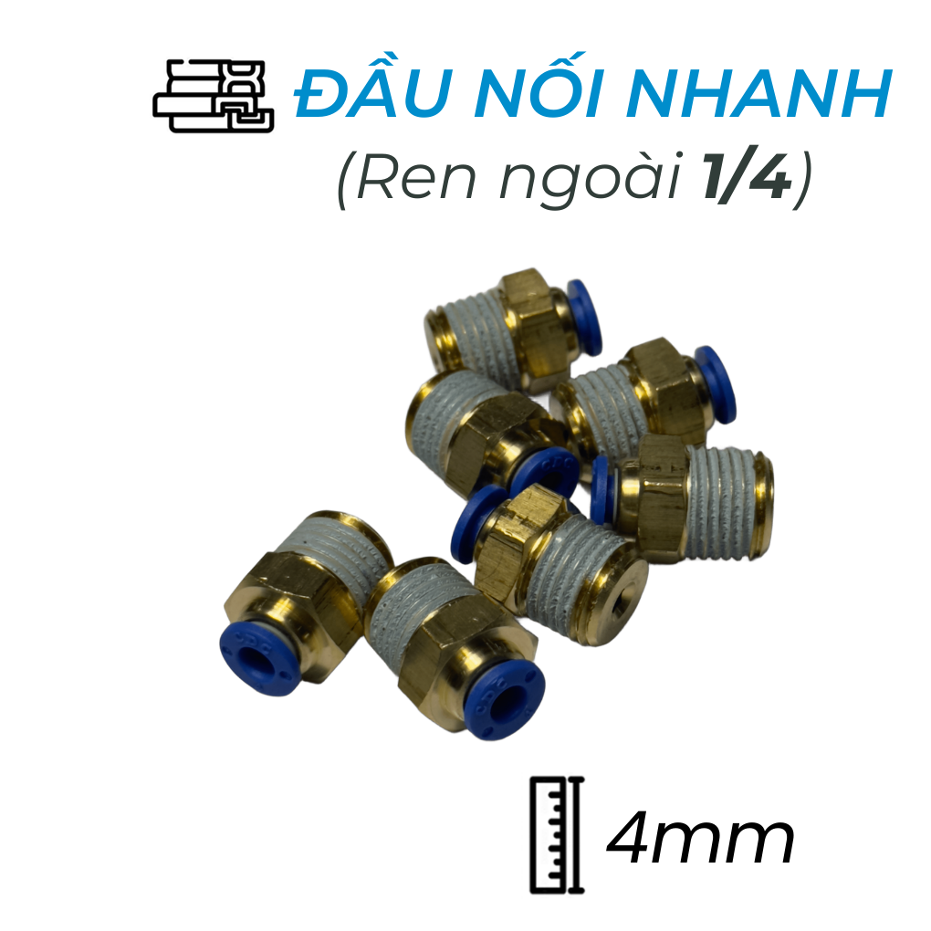 Đầu Nối Nhanh Phi 4 Ren 1/4 CDC MPC 0402 Rẻ Nhất