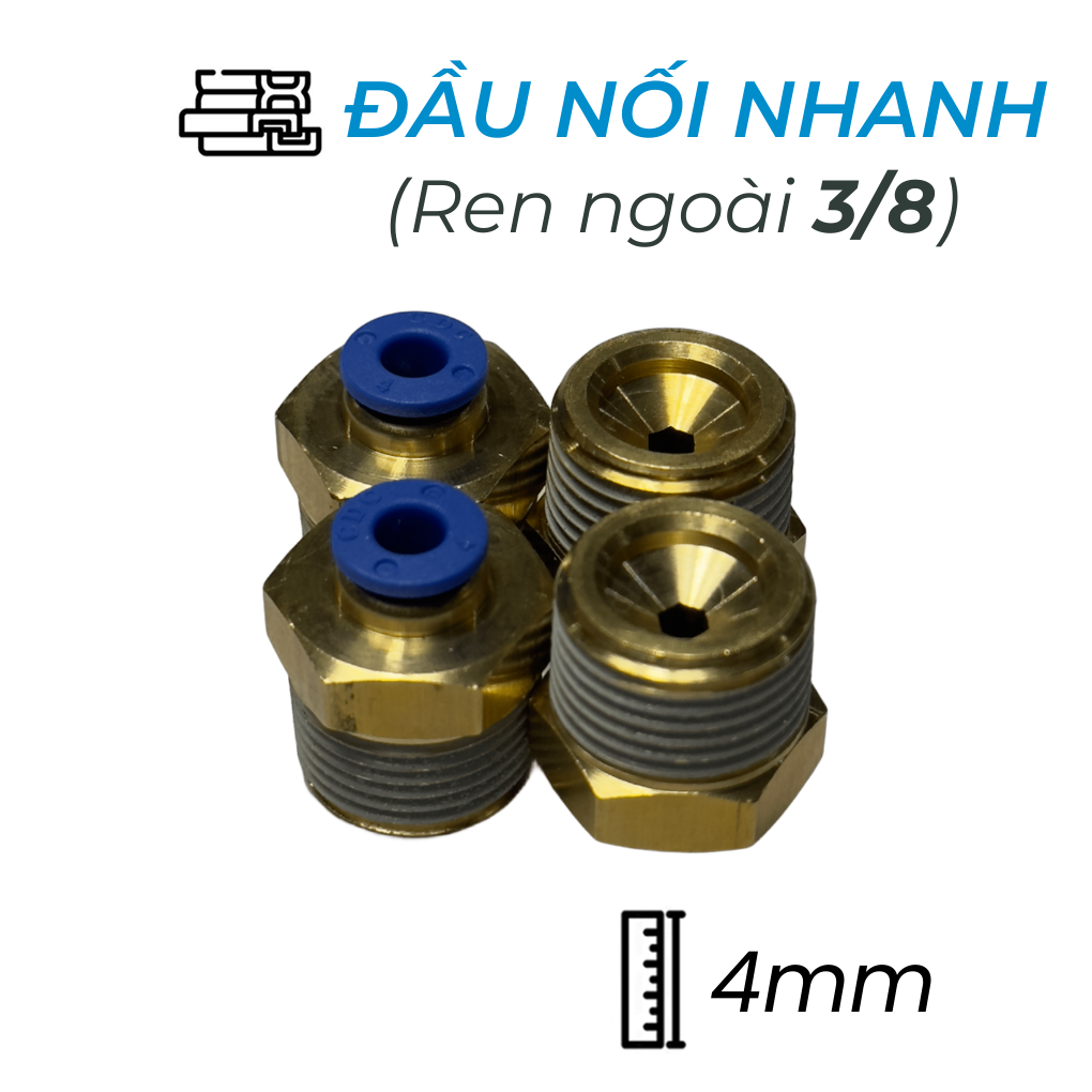 Đầu Nối Nhanh Phi 4 Ren 3/8 CDC MPC 0403 Bền 2025