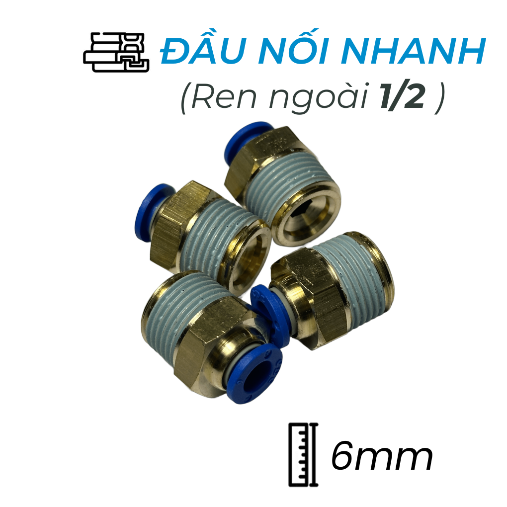 Đầu Nối Nhanh Phi 6 Ren 1/2 CDC MPC 0604 Bền Nhất