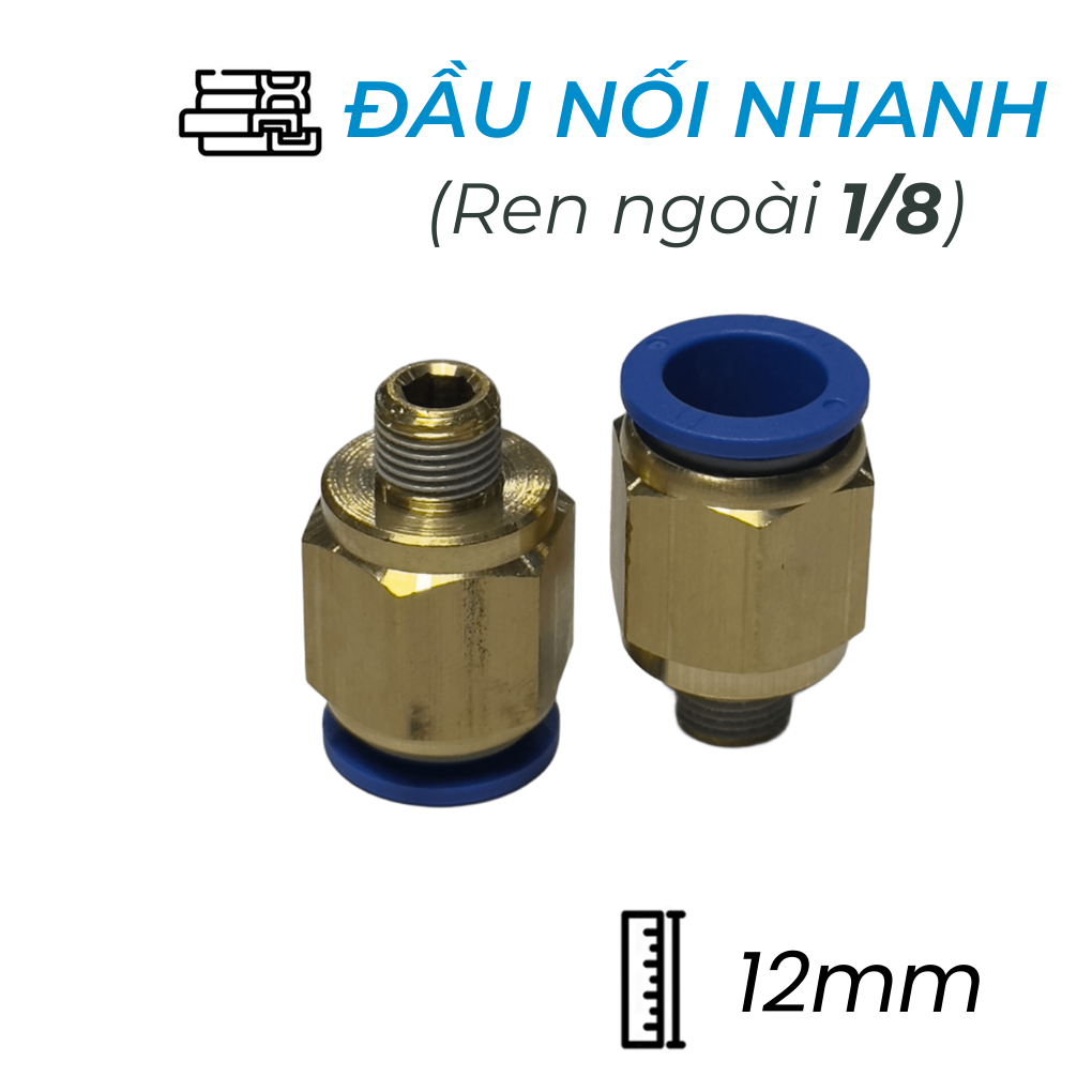 Đầu Nối Nhanh Phi 12 Ren 1/8 CDC MPC 1201 Bền 2025