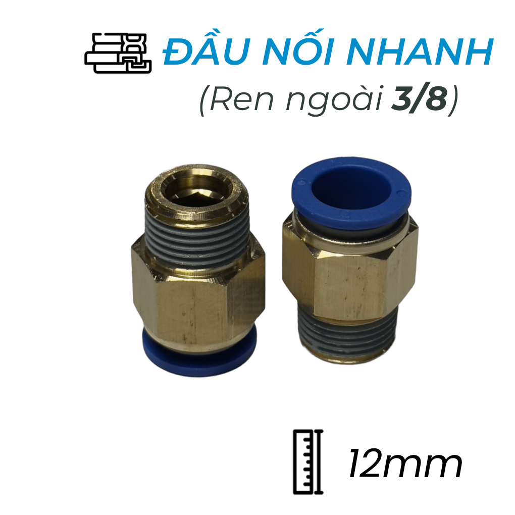 Đầu Nối Nhanh Phi 12 Ren 3/8 CDC MPC 1203 Rẻ Nhất