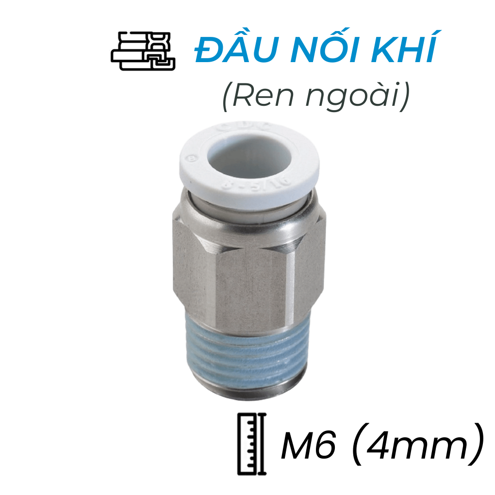 Đầu Nối Nhanh Phi 4 Ren M6 CDC MPC 04M6N-W Rẻ Nhất