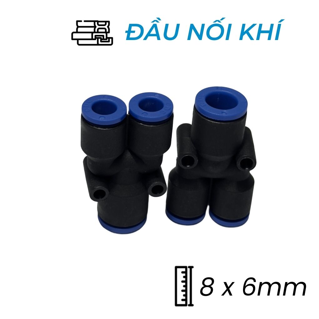 Đầu Nối Nhanh Chữ Y Phi 8x6 Đen CDC MPW 0806 Giá Tốt