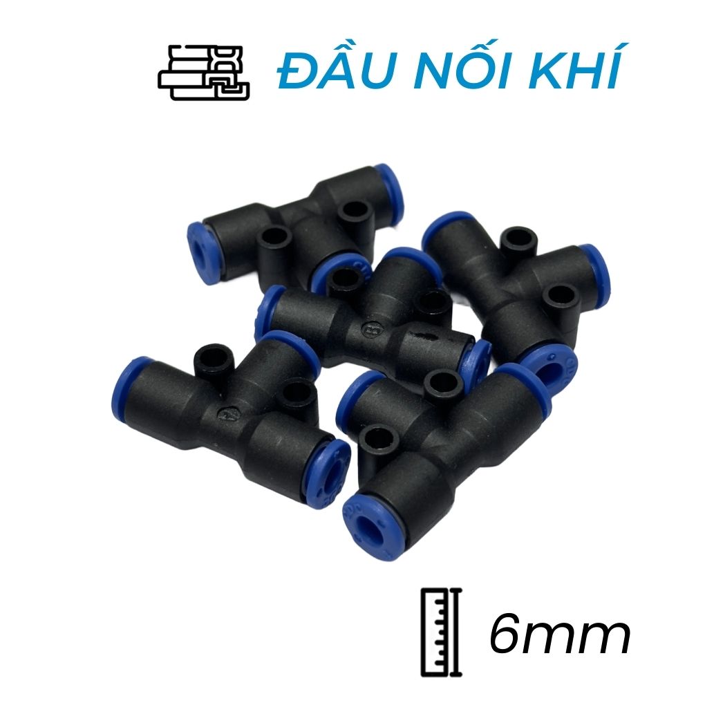 Đầu Nối Nhanh Chữ T Phi 6 Đen CDC MPUT 06 Giá Tốt
