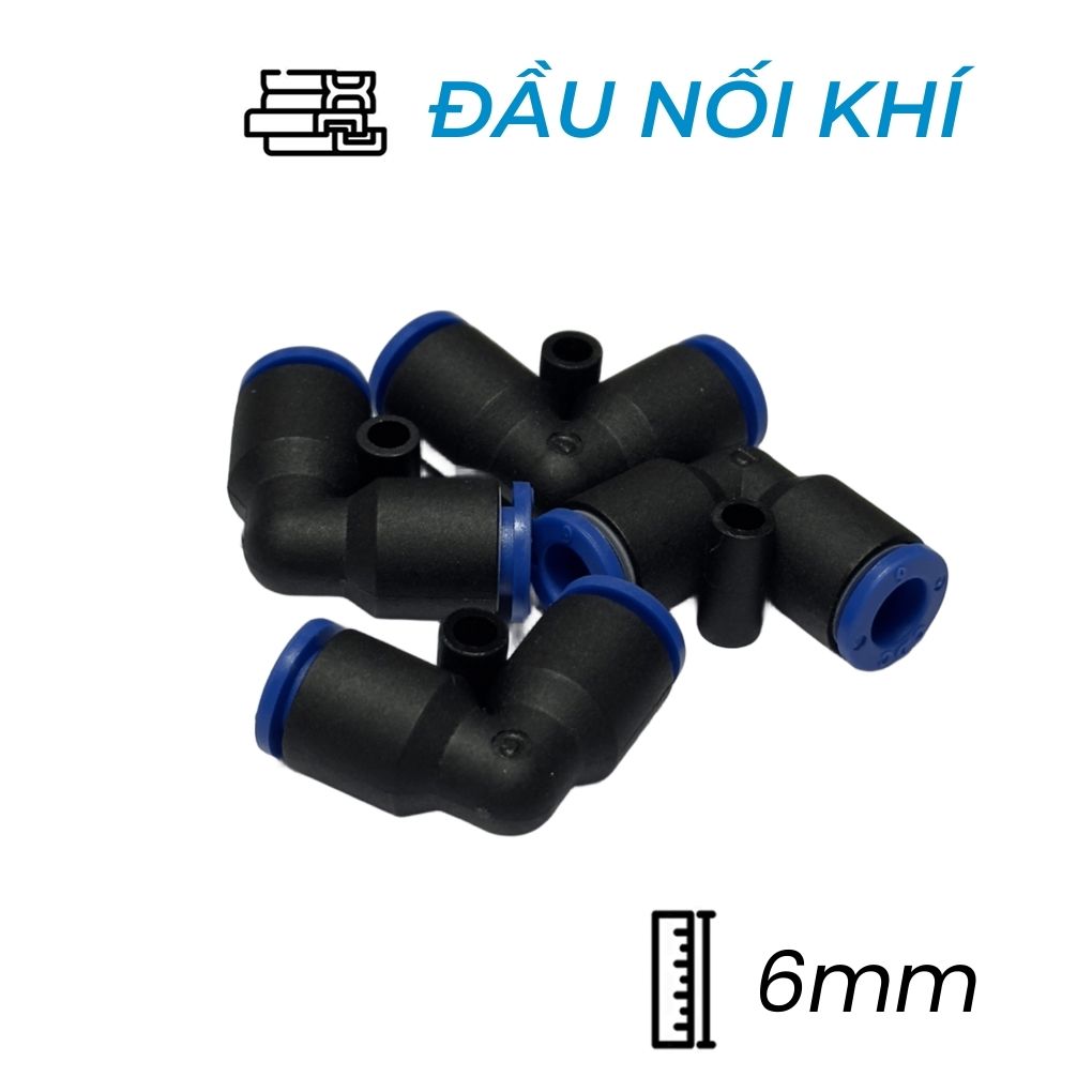 Đầu Nối Nhanh Cong Phi 6 Đen CDC MPUL 06 Bền 2025