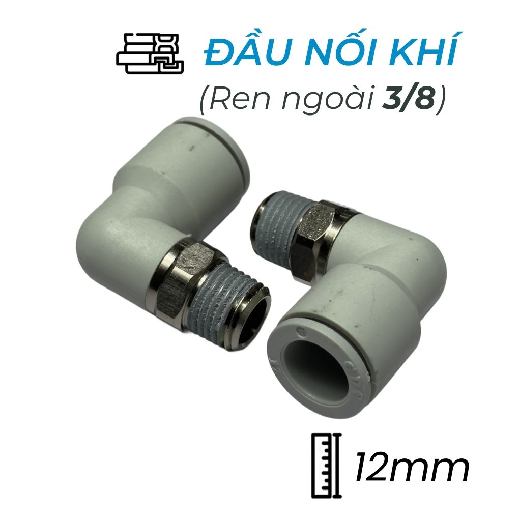 Đầu Nối Nhanh Cong Phi 12 Ren 3/8 CDC MPL 1203N-W Bền