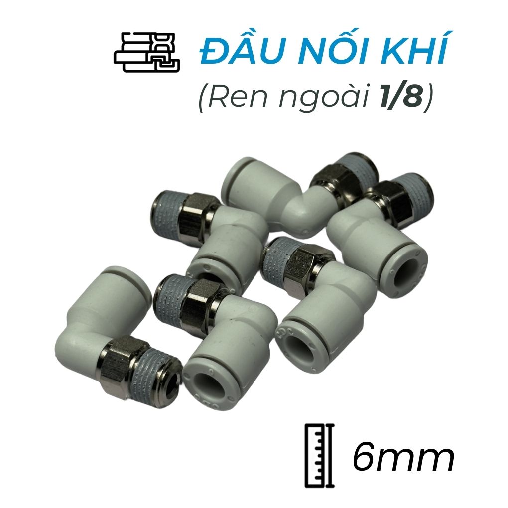 Đầu Nối Nhanh Cong Phi 6 Ren 1/8 CDC MPL 0601N-W Bền Nhất