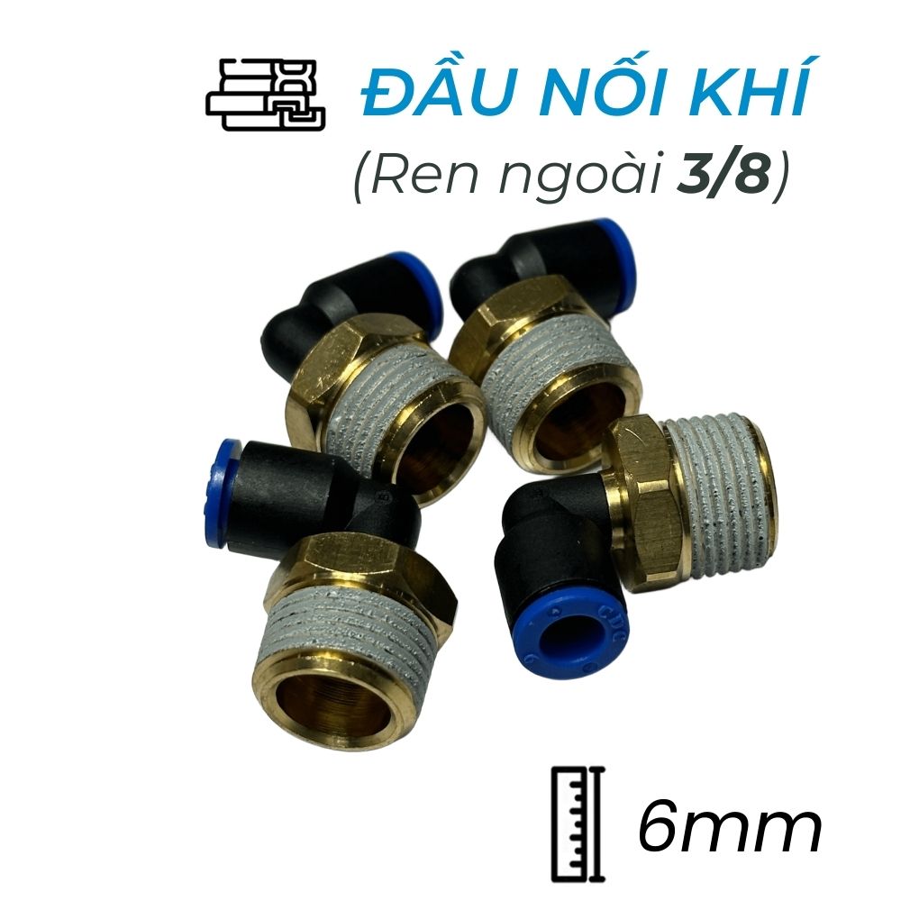 Đầu Nối Nhanh Cong Phi 6 Ren 3/8 CDC MPL 0603 Bền Nhất