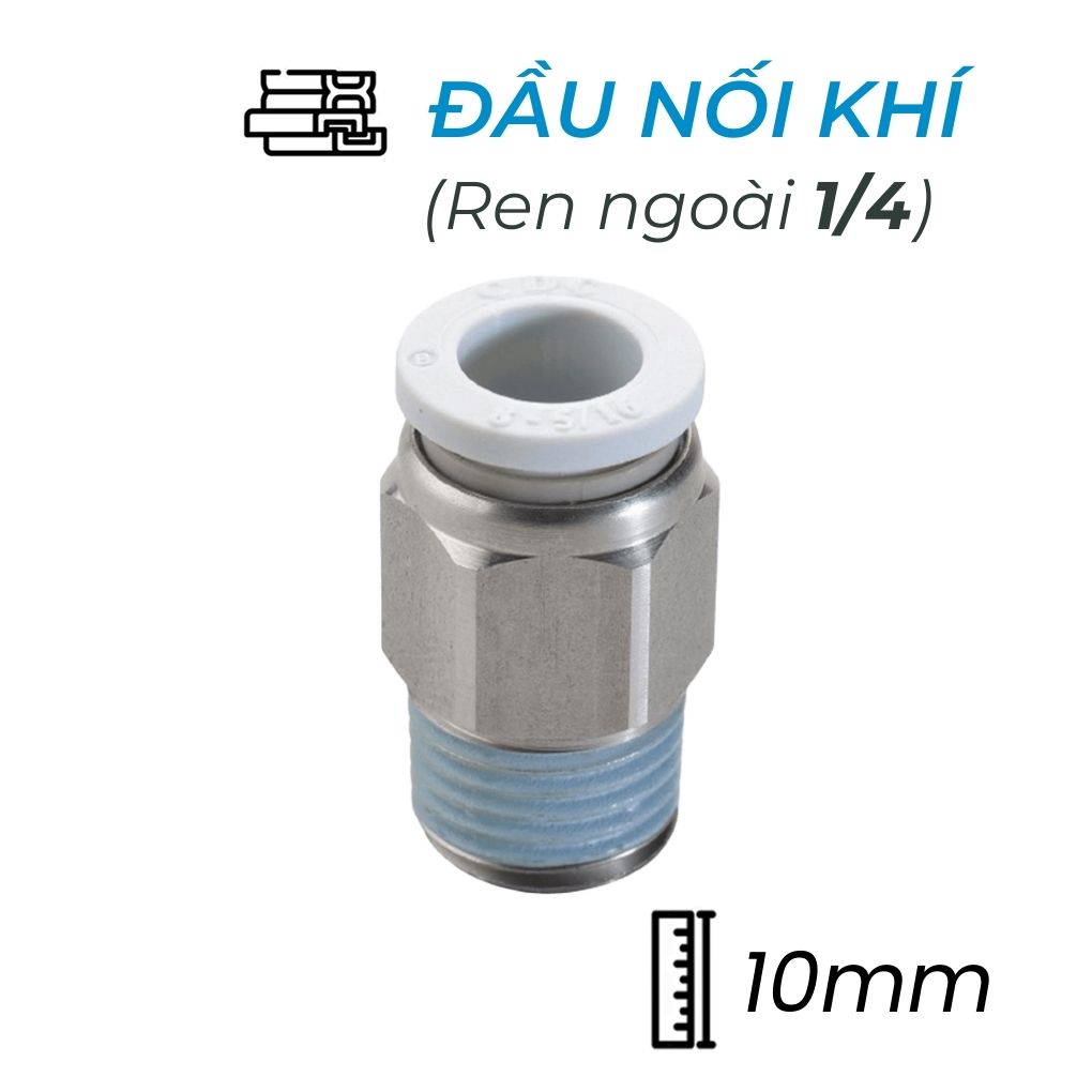 Đầu Nối Nhanh Phi 10 Ren 1/4 CDC MPC 1002N-W Bền Nhất