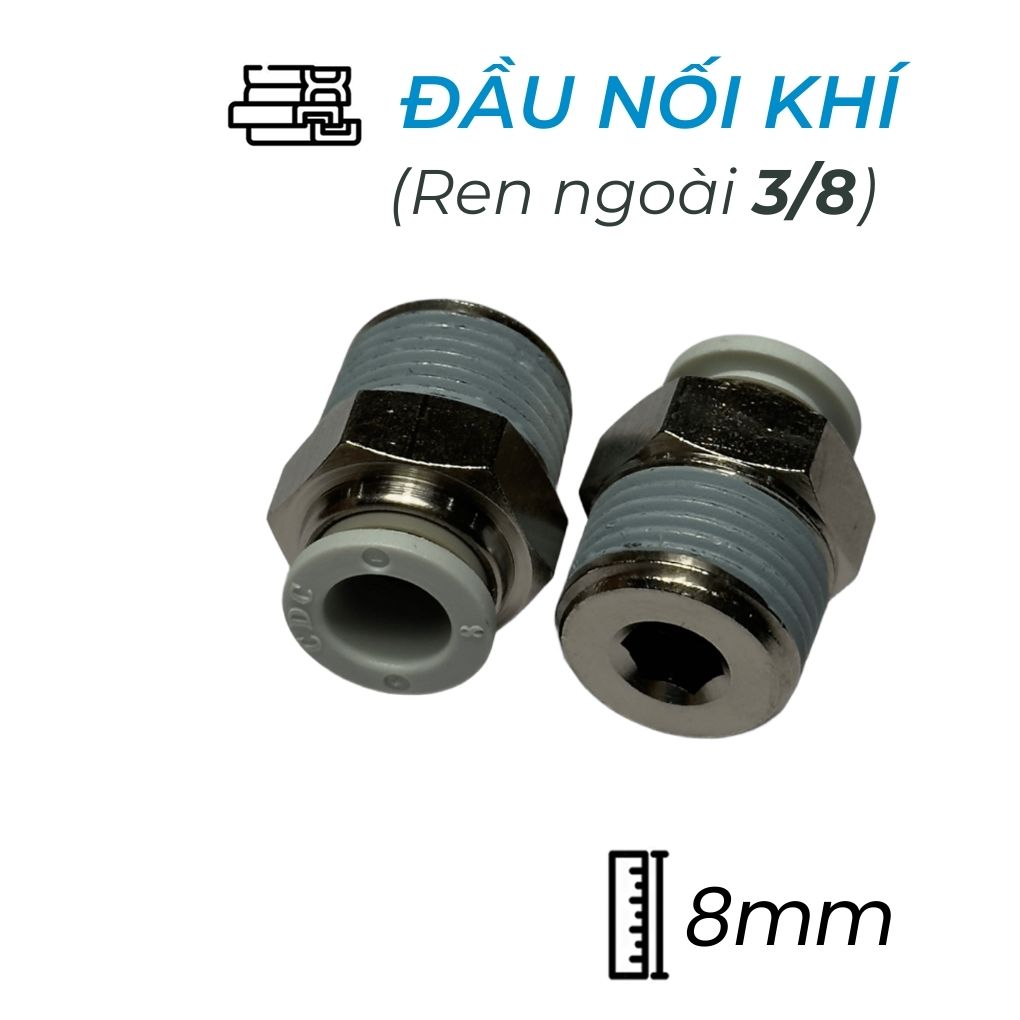 Đầu Nối Nhanh Phi 8 Ren 3/8 CDC MPC 0803N-W Bền 2025