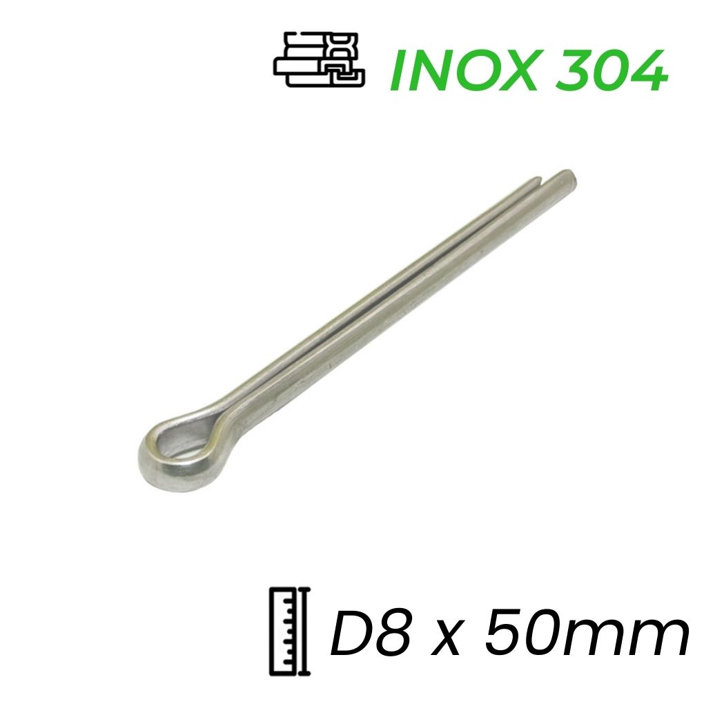 Chốt Chẻ Inox 304 (Chốt Bi) GB91 D8x50mm