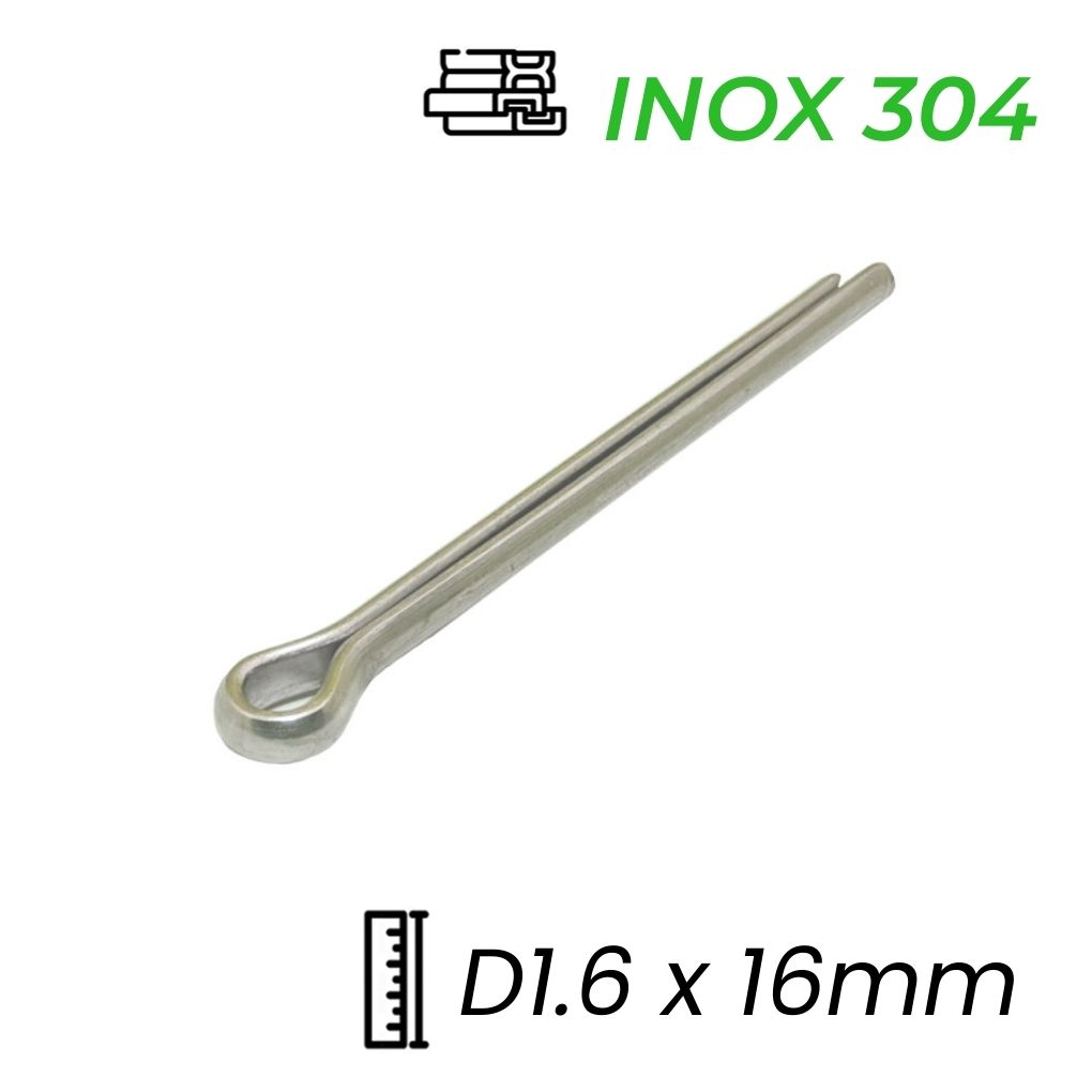 Chốt Chẻ Inox 304 (Chốt Bi) GB91 D1.6x16mm