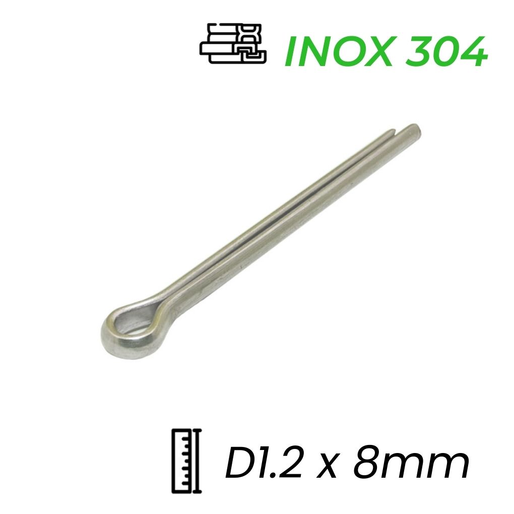 Chốt Chẻ Inox 304 (Chốt Bi) GB91 D1.2x8mm