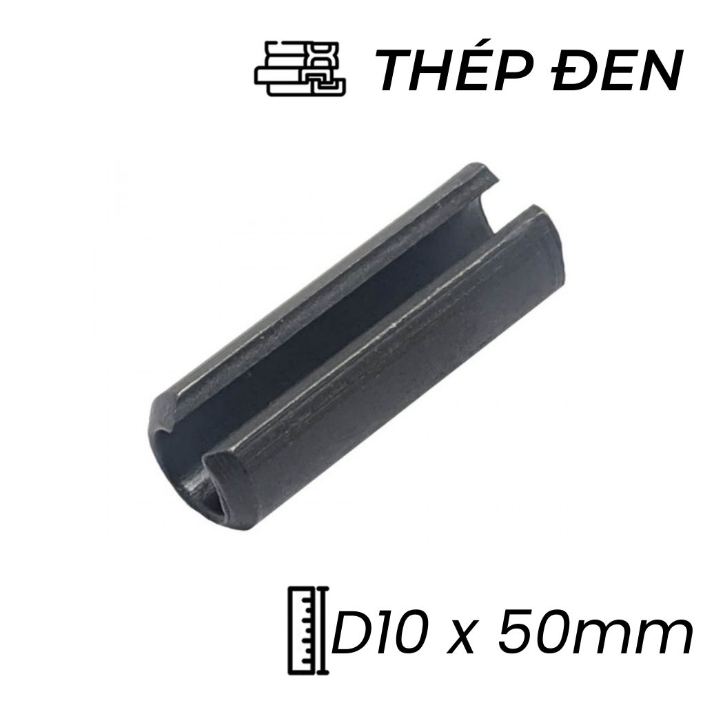 Chốt Ống DIN1481 Thép 65Mn Đen D10x50mm (25Cái/Bịch)