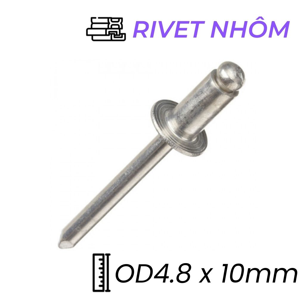 Rivet Nhôm OD4.8x10mm (250 Cái)