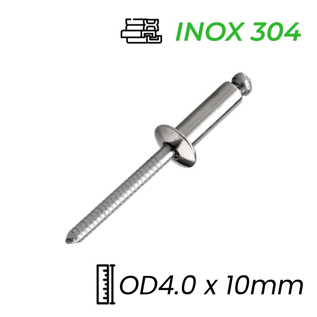 Rivet Inox 304 OD4.0x10mm (200 Cái)