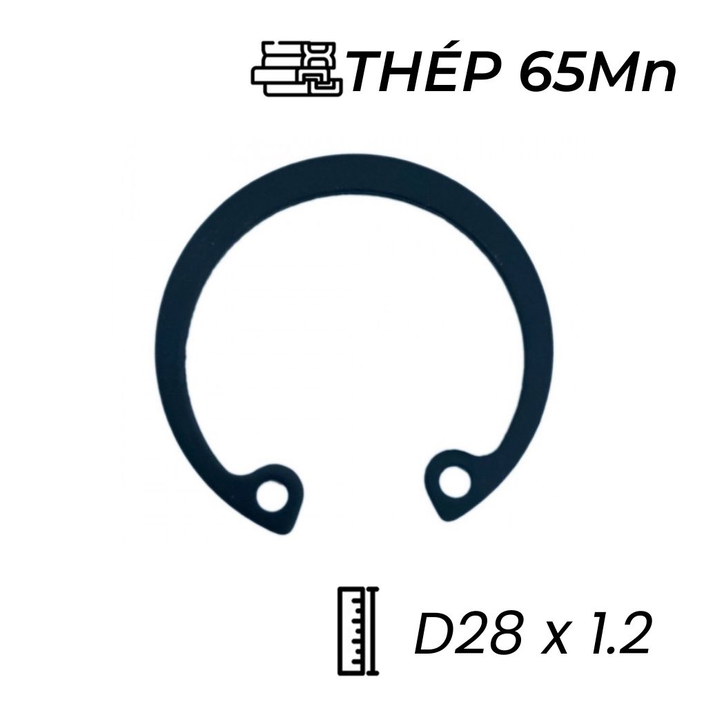 Phe Gài Lỗ Thép 65Mn DIN472 D28x1.2 (10Cái/Bịch)