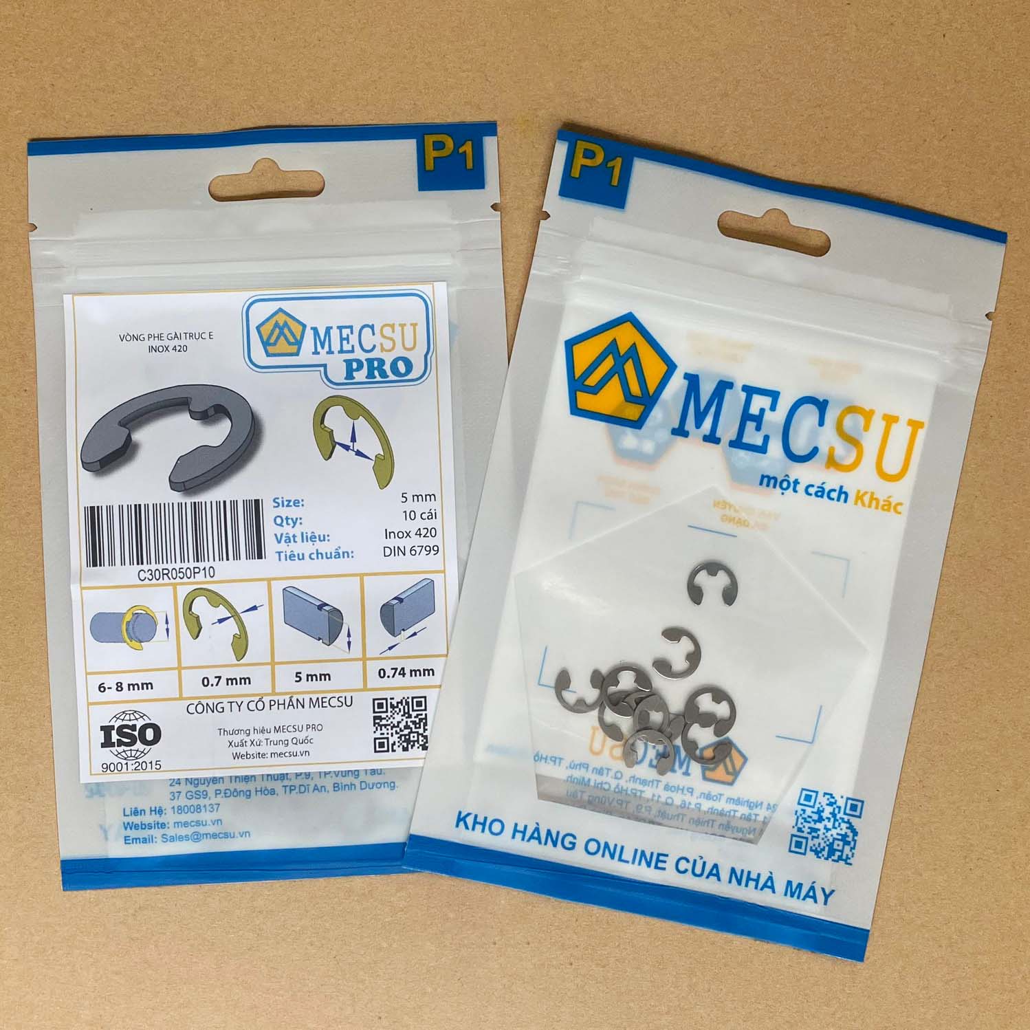 Alternative view of Phe Gài Trục Chữ E Inox 420 D10 (5Cái/Bịch)