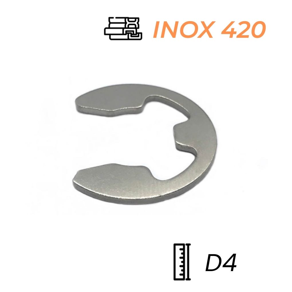 Phe Gài Trục Chữ E Inox 420 D4 (10Cái/Bịch)