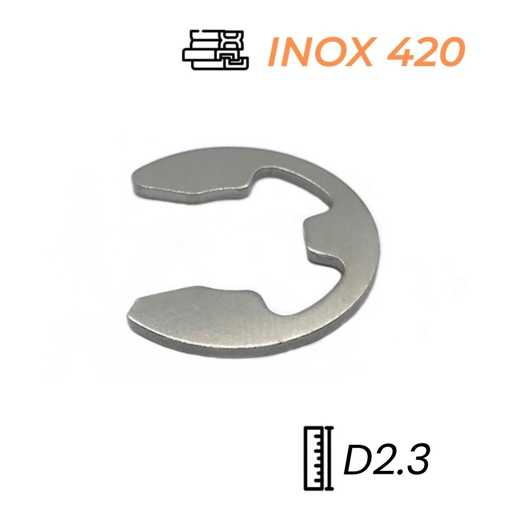 Phe Gài Trục Chữ E Inox 420 D2.3 (10Cái/Bịch)