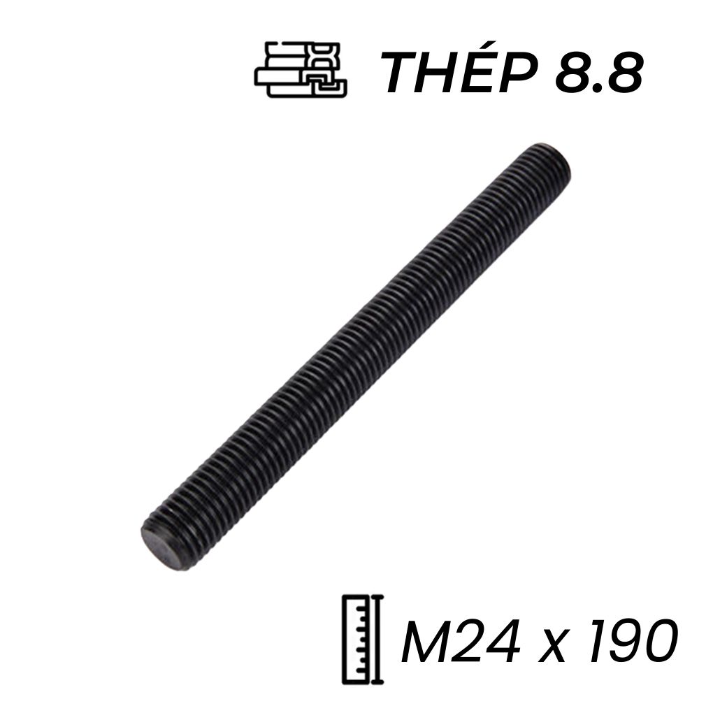 Guzong Thép Đen 8.8 M24x190