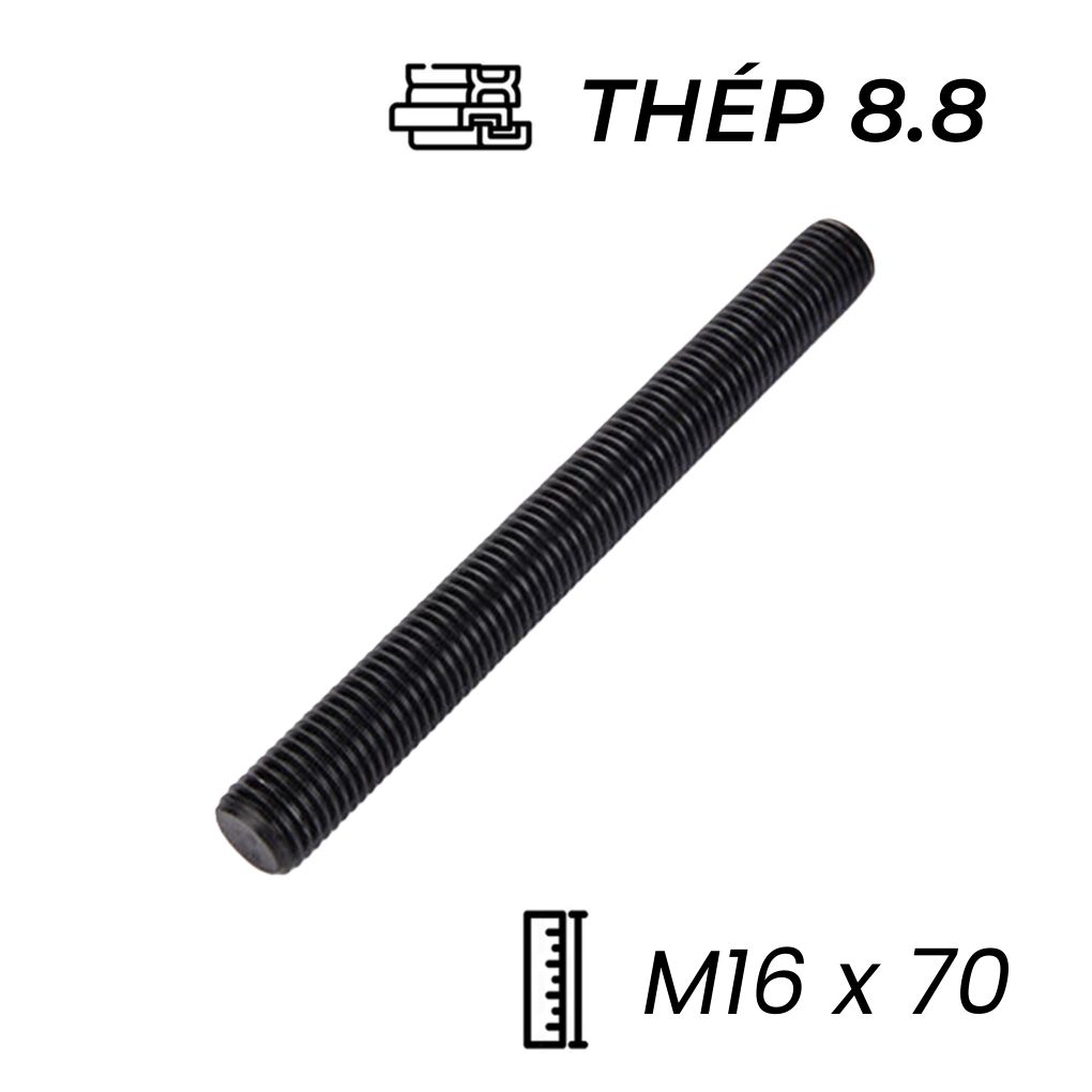 Guzong Thép Đen 8.8 M16x70