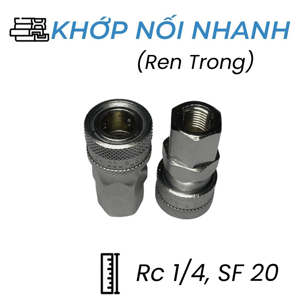 Khớp Nối Khí Nén Bi Cái Ren Rc1/4 CDC SF 20 Bền Nhất